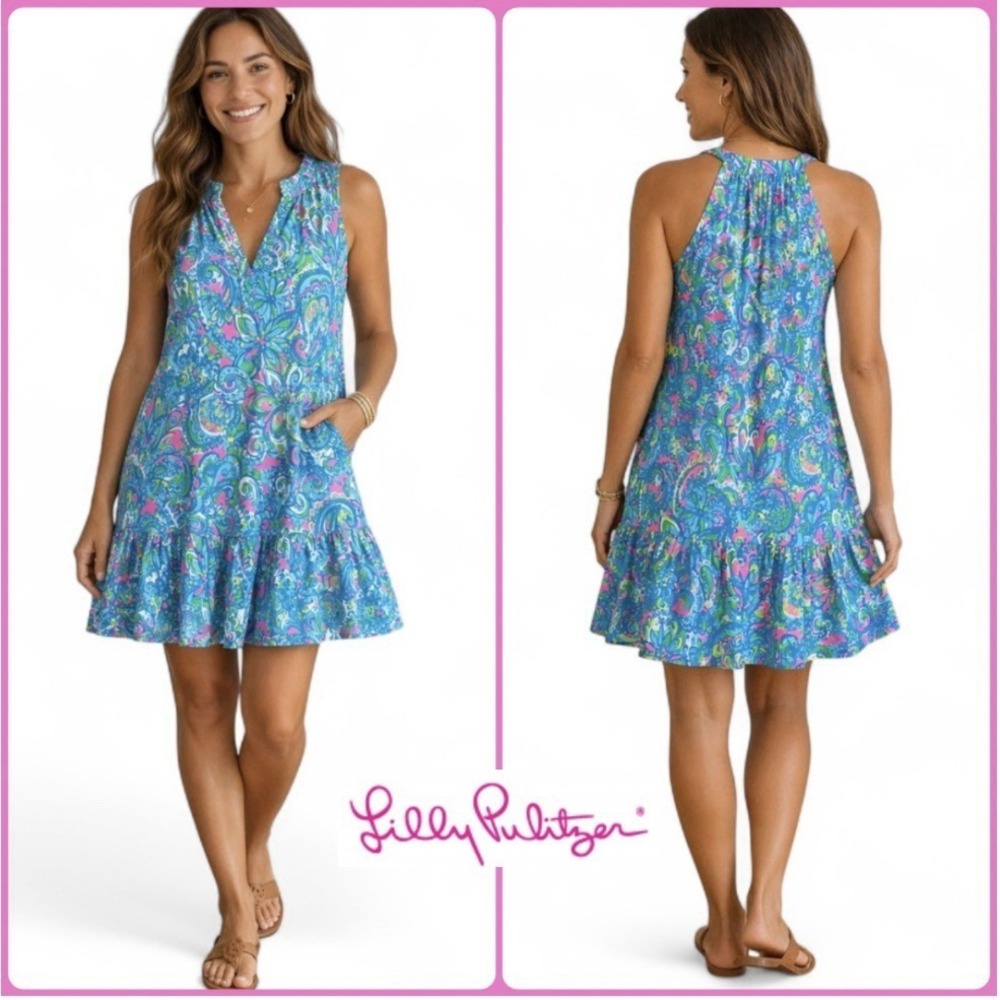 Lilly Pulitzer Danberry Dress S “Seabreeze Hey Gull Friend” Summer Vacation CUTE